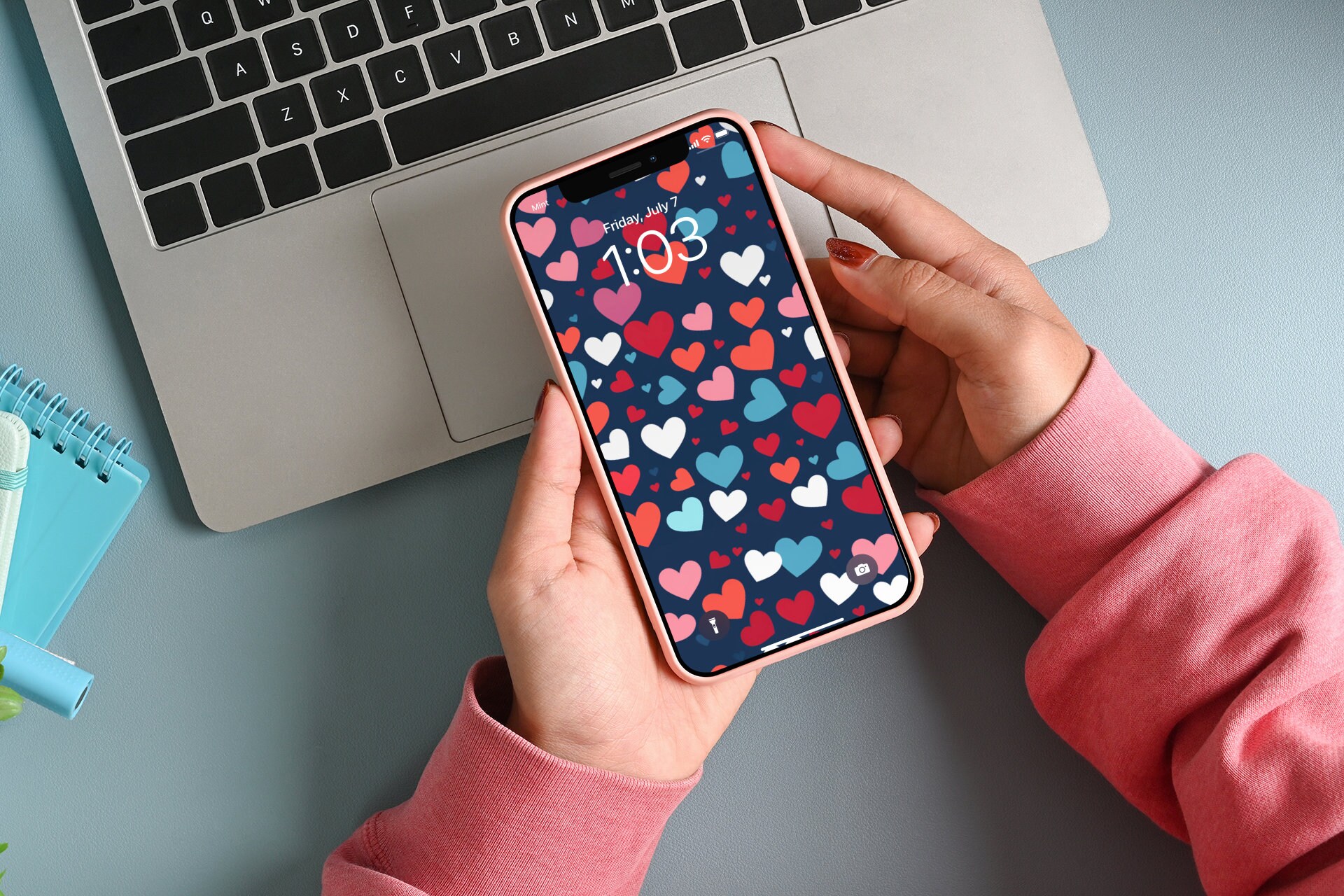 IPhone Wallpaper, Heart Array, AI Art Exclusive, Instant Download - Etsy
