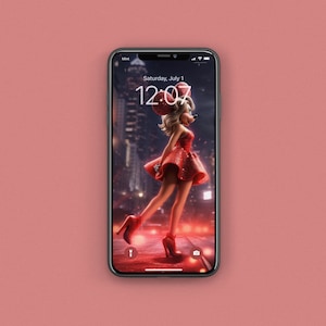 iPhone Wallpaper, Downtown Minnie, AI Exclusive, Digital Design, Instant Download
