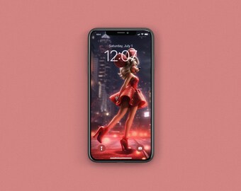 iPhone Wallpaper, Downlight von Minnie, AI exklusiv, Digital Design, Sofort Download
