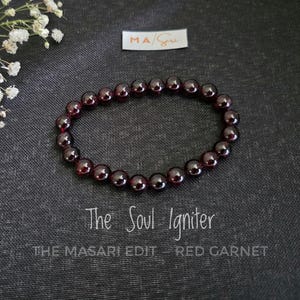 Garnet Crystal Bracelet for Passion, Protection & Confidence | Root Chakra Healing | Handmade Boho Jewelry | The Masari Edit