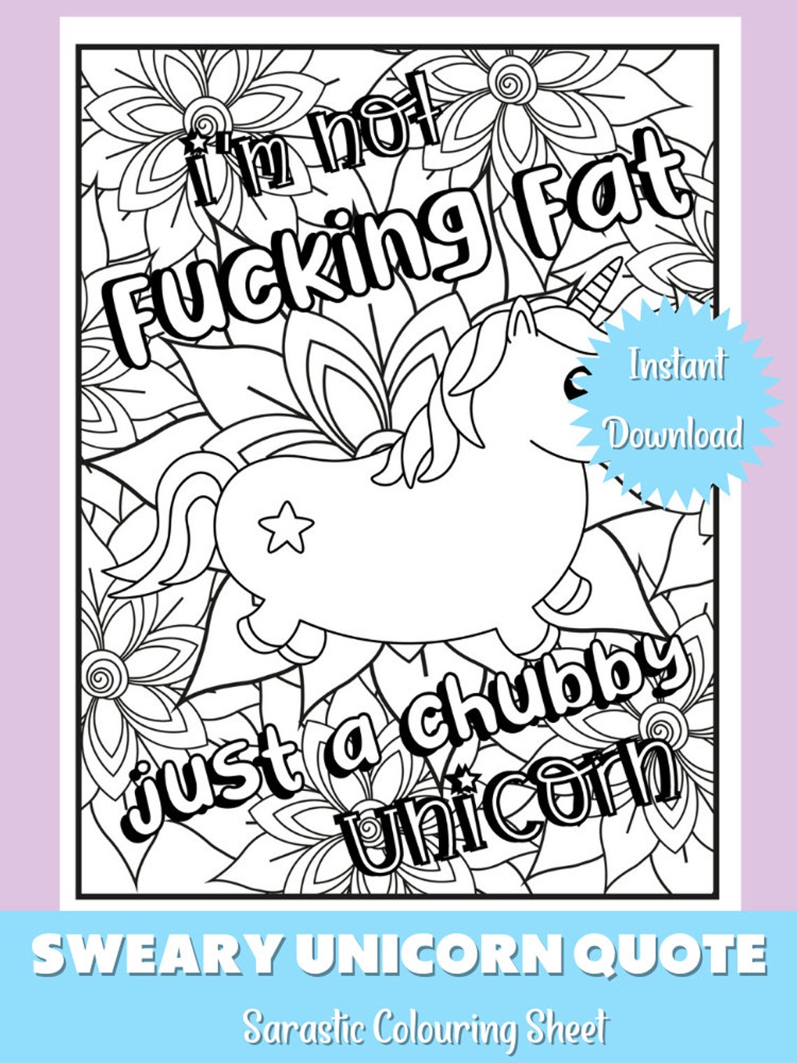Printable Unicorn Swearing Coloring - Il 1140xN.3919299040 Rv0l 