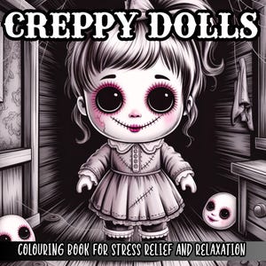 Gruselige Puppen Malbuch: 15 Horror Graustufen Seiten Digitaler Download