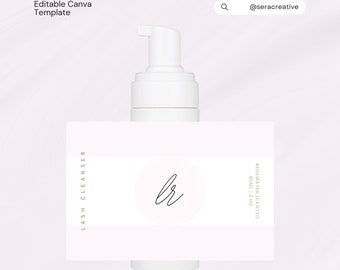DIY Eyelash Cleanser Foam Label, Lash Bath, Lash Cleanser Sticker, Lash Shampoo Label, Digital Label, Lash Product Label, Canva