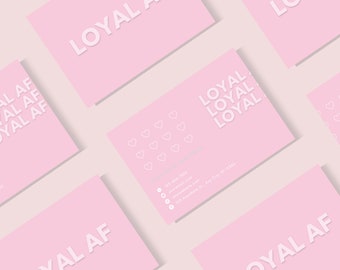 Tarjeta de fidelización para pequeñas empresas, tarjeta de fidelización femenina, plantilla de tarjeta de fidelización de punzonado editable, programa de recompensas DIY Beauty Business Lash, Nail