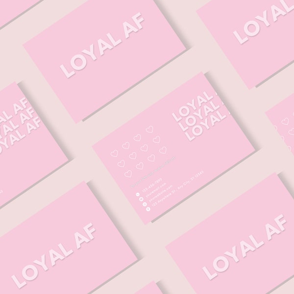 Small Business Loyalty Card, Feminine Loyalty Card, Editable Punch Loyalty Card Template, Rewards Program DIY Beauty Business Lash, Nail