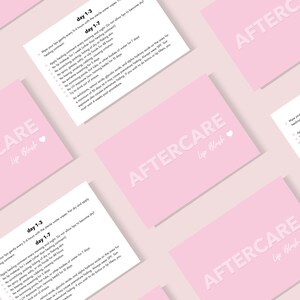 Lip Blush Aftercare Template, Lip Blush Stages of Healing, Editable Permanent Makeup Care Card, Small Business Care Card Template