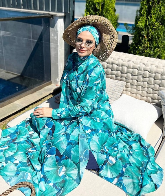 Burkini Für Frauen Übergröße - Muslimischer Badeanzug Mit Hijab