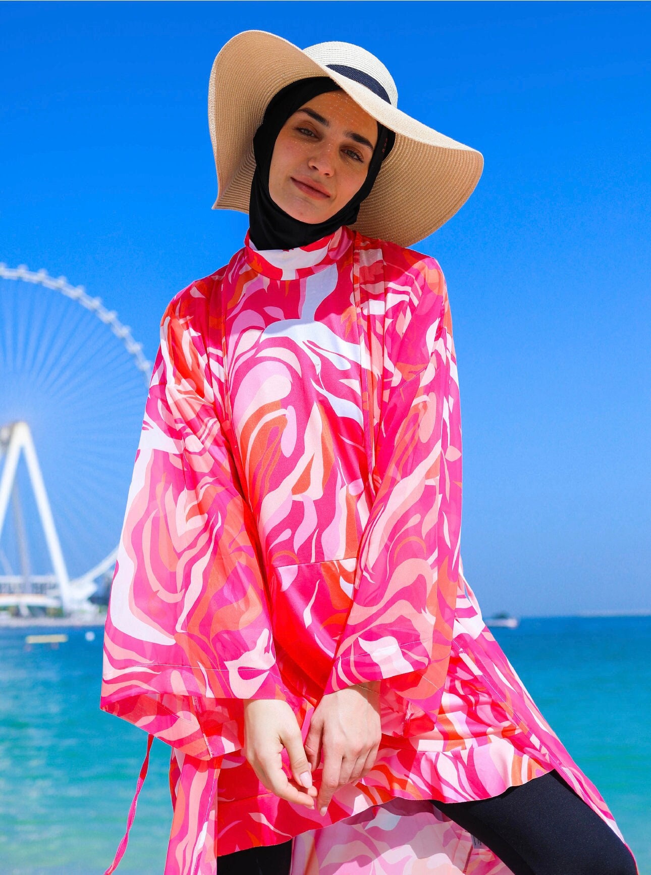Burkini 3 Pezzi Per Bambina Ragazza - Costume Modesto Islamico Spiaggia, Nero - Foto 3