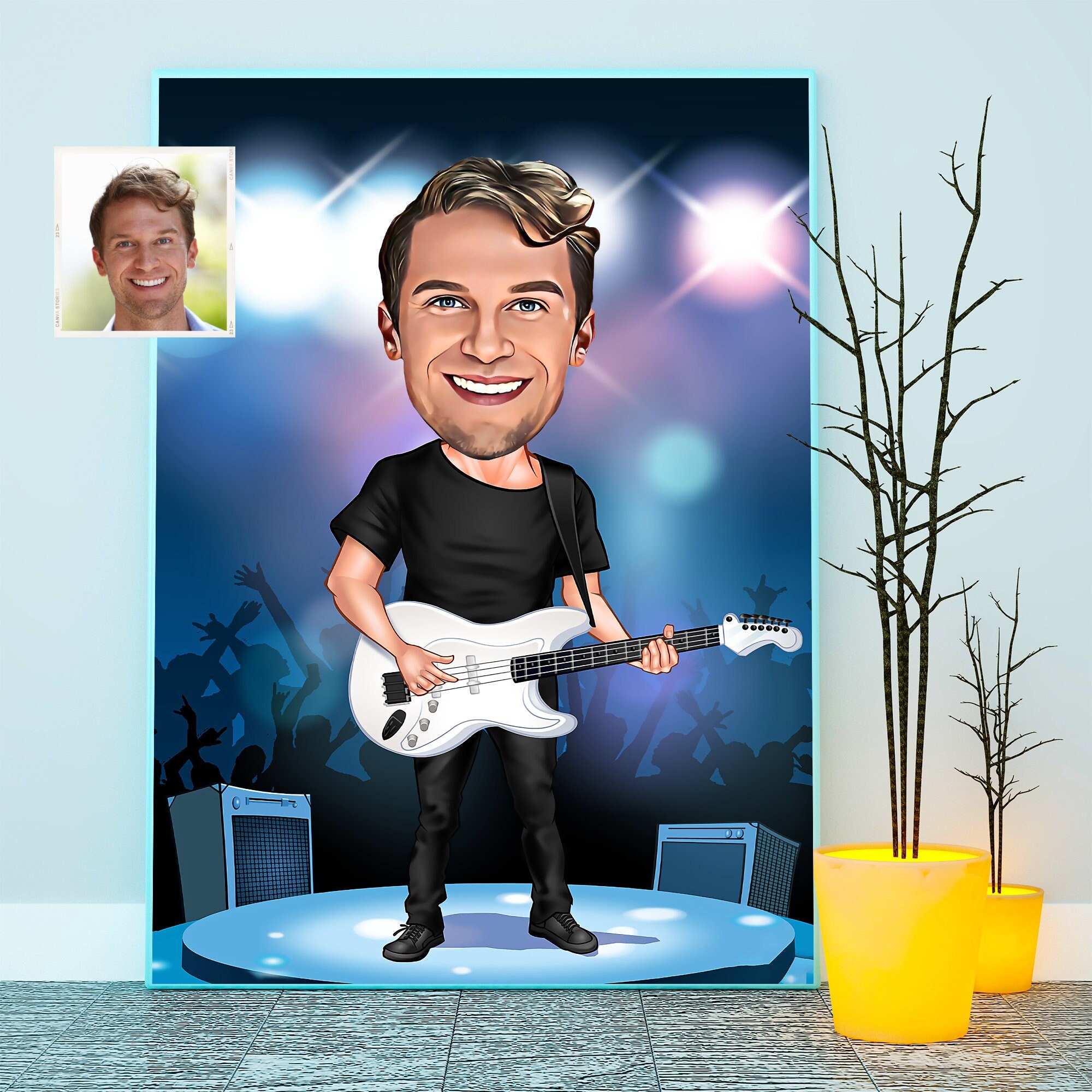 Guitar Player Gift Custom Cartoon Portrait / Electric - Etsy UK Guitar Player Gift Custom Cartoon Portrait / Electric - Etsy UK