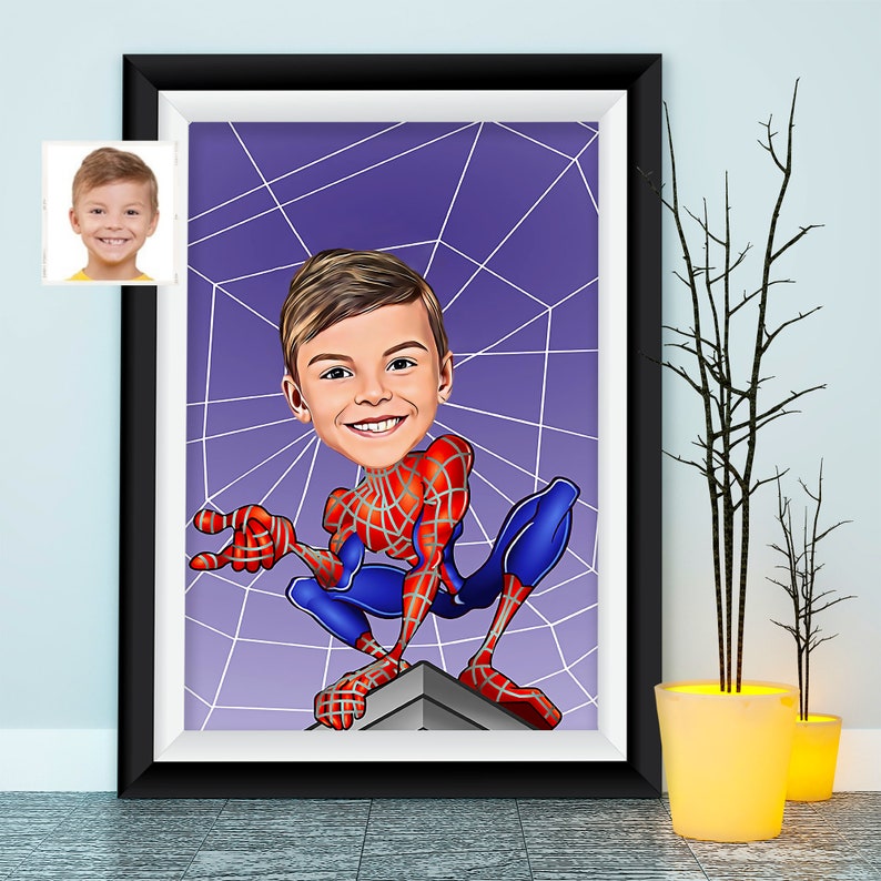 Turn Yourself Into Spiderman Superhero/superhero Cartoon Etsy