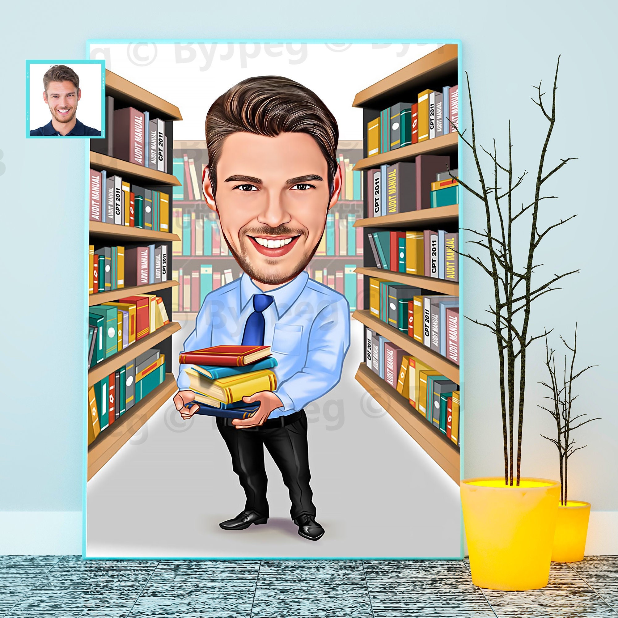 Librarian Cartoon - Etsy Librarian Cartoon - Etsy