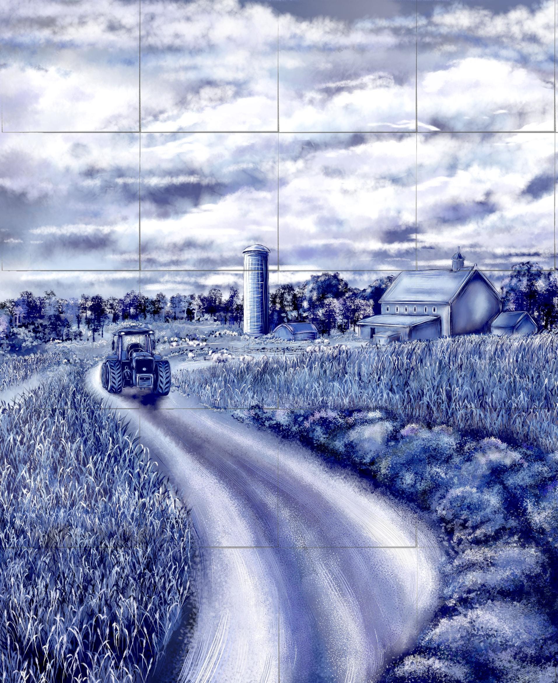 Farm Scene Tile Mural - Etsy display picture 1