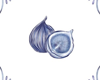 Delft Blue Ceramic Tile- Fig︱Bathroom Tile, Splashback, Kitchen Tiles, Modern Dutch Style