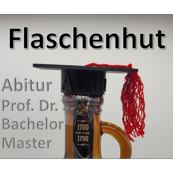 Absolventenhut für Bier- / Wein- / Schnapsflaschen | Flaschenhut, Flaschendeko, Partydeko, Geschenk, Tischdeko, Dekoration