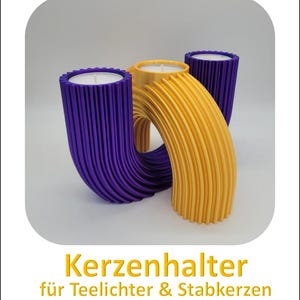 Stylish candle holder for tea lights & taper candles ~ many different colors / sizes ~ Advent ~ Christmas ~ table decoration ~ 3D printing