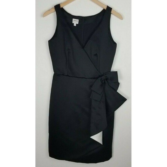 Vintage Armani Collezioni Sz. 4 Black Satin Knee Length Dress Bow Detail -  Etsy