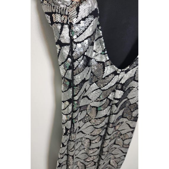 rubber ducky sequin dress Lian Asymmetrical one-sided adjustable strap sequin side slit maxi dre Rubber Ducky