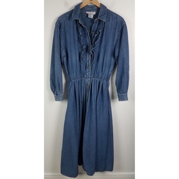 talbots denim maxi dress Refined Denim Dress