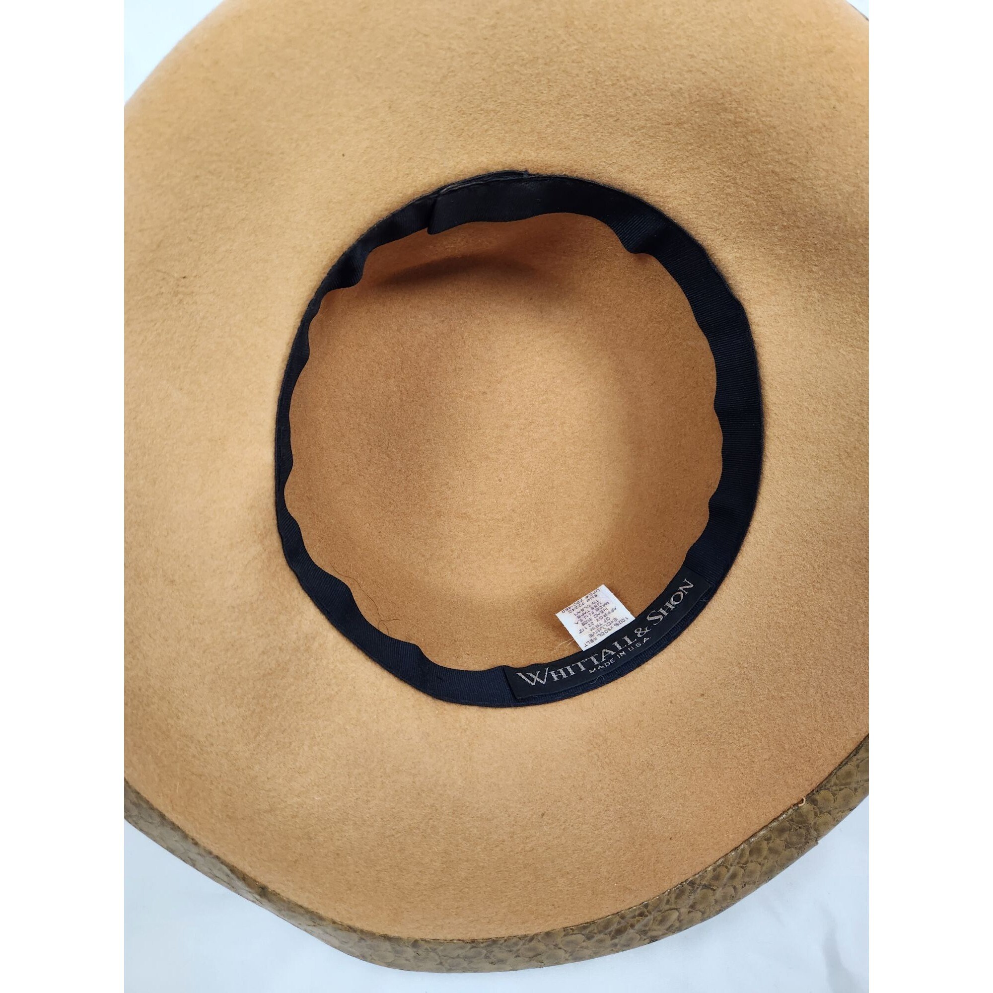 Vtg. Whittall and Shon Wool Felt & Feather Tan Large Hat - Etsy display picture 1