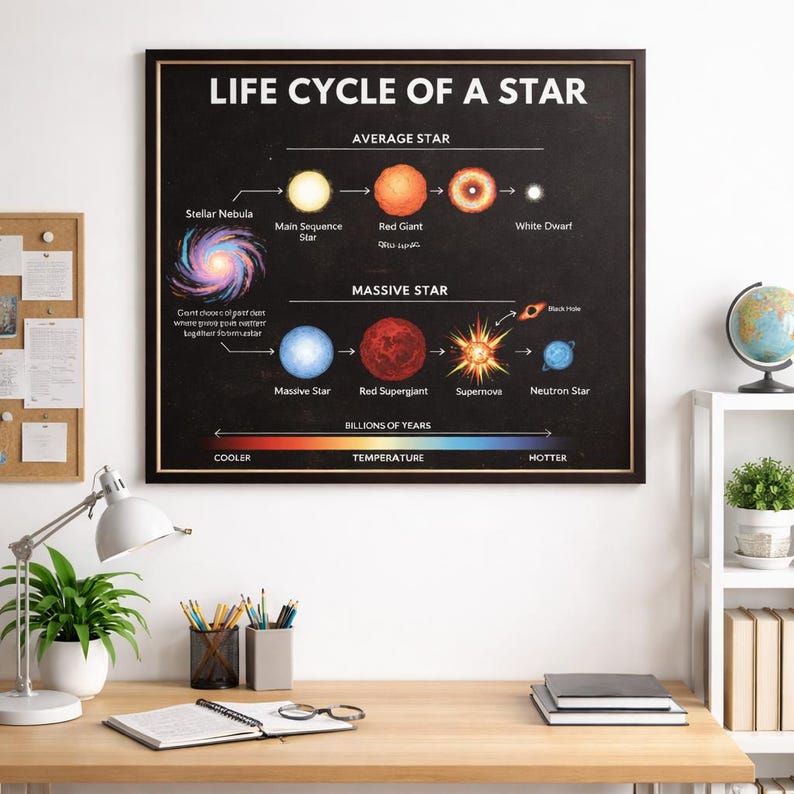 Life Cycle of a Star Printable | Astronomy Classroom Poster | Space ...