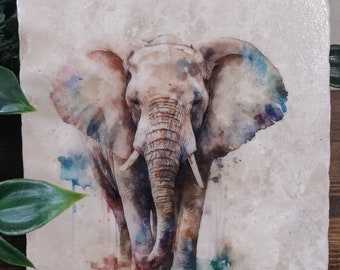 Elephant  Coasters, Safari Animal Décor, Drink Coasters Set, Elephant Drinks Mats