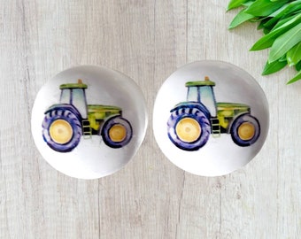 Green Tractor Drawer Knobs, Farm vehicle,Tractor Drawer Knobs. Boys Bedroom Decor, Furniture Drawer Knobs, Farm Bedroom Decor,