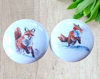 Puxadores de gaveta Fox, puxadores de gaveta para móveis, puxadores de gaveta de cômoda, acessórios para móveis, decoração Jumping Fox, puxadores, puxadores de gaveta Fox