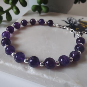 Amethyst Gemstone Bracelet, February Gemstone Bracelet,14K Gold Or 925 Sterling Silver, Healing Gemstones, Birthstone Gift, February gift