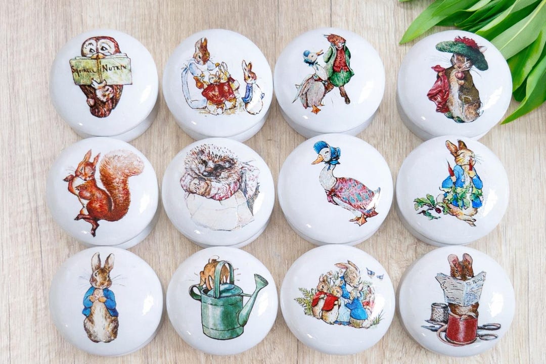 Drawer Lack Rabbit Peter Rabbit Drawer Knobs, Nursery Décor, Beatrix Potter Furniture ...