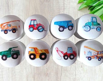 Perillas para cajones de vehículos de construcción, decoración infantil