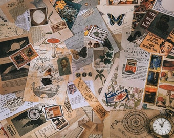 200-delige junkjournaalkit voor scrapbooking kortstondige collage, vlinder, oude tijden, reizen, ruimte, kunst, schilderijen, brieven retro decopapier