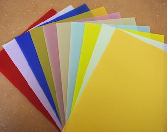 10 feuilles de papier vélin coloré pour scrapbooking, papier décoratif, papier pour collage, papier calque, oeuvres d'art mixtes, papier translucide 100 g/m²