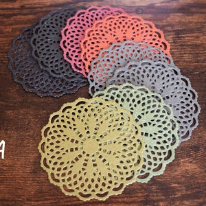 Die Cut Special Paper Doilies, Multi-colored Paper Lace Pad Embellishment For Junk Journal Scrapbook Collage Making Card DIY Craft Projects A  8 Pieces