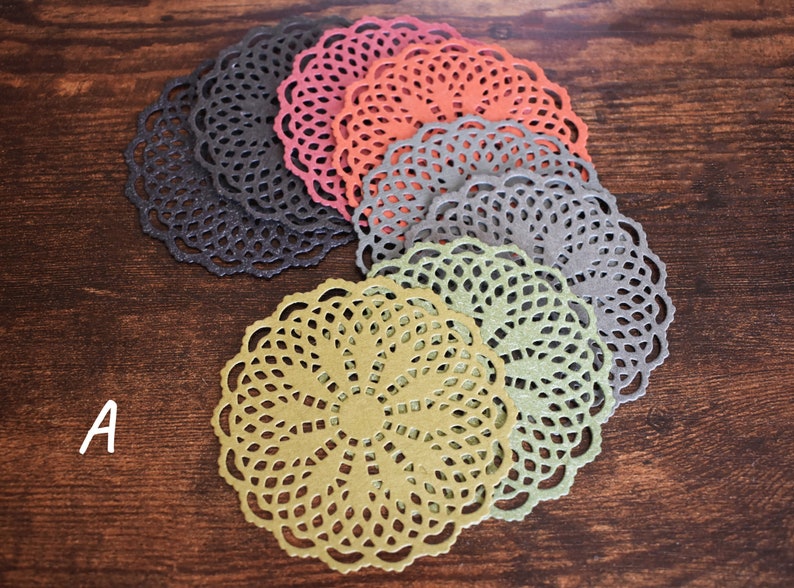 Die Cut Special Paper Doilies, Multi-colored Paper Lace Pad Embellishment For Junk Journal Scrapbook Collage Making Card DIY Craft Projects A  8 Pieces