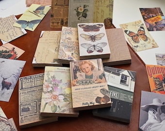 Miniaturowa książeczka do scrapbookingu w stylu retro, papier do dziennika w stylu vintage, papier do kolażu, papier dekoracyjny, papier tła