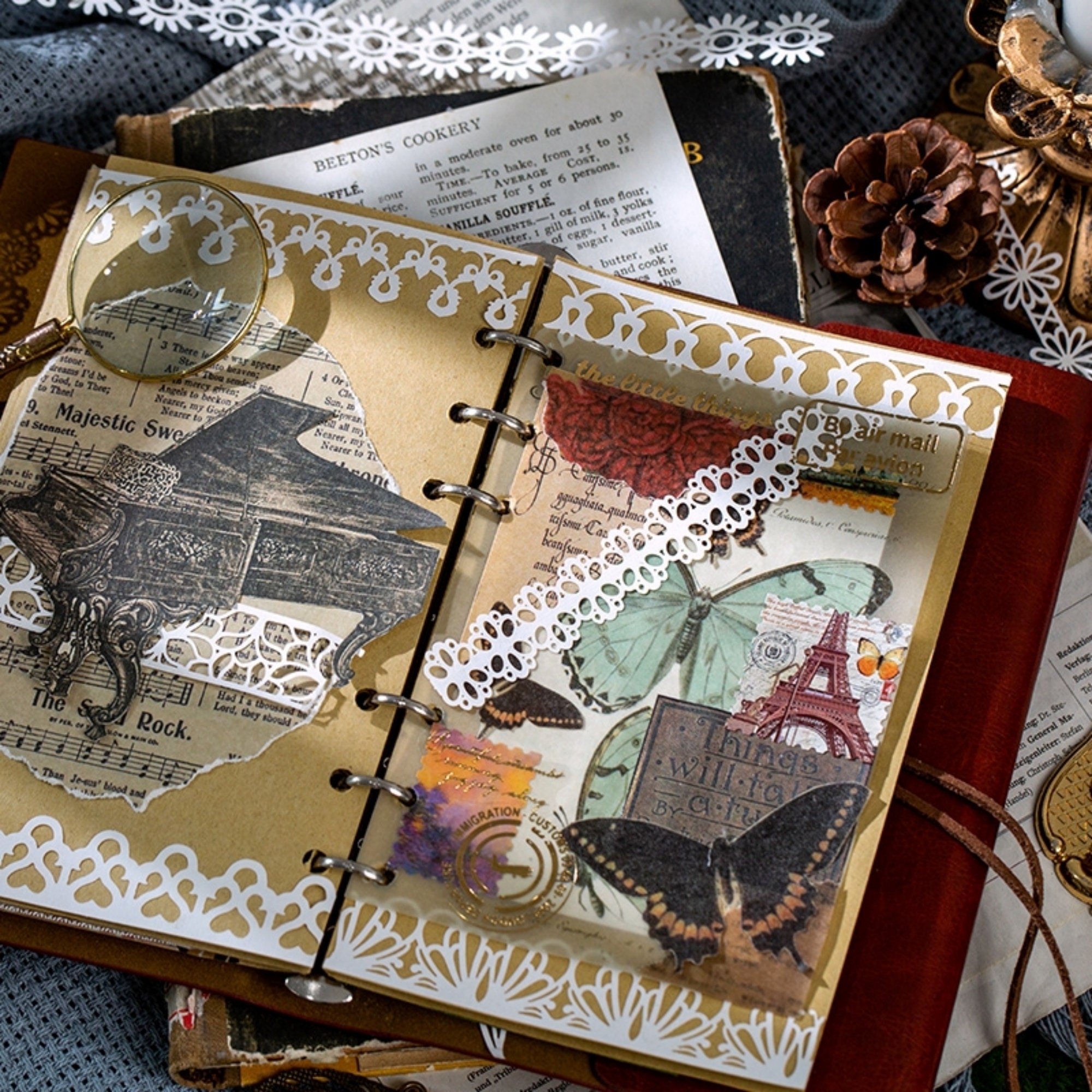 6 Packs De Cadres En Papier Dentelle Vintage – Découpes Pour Scrapbooking, Cartes, Journaling, Motifs Imprimés