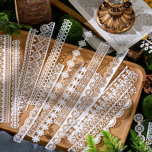 Assorted Lace Trimmed Decorative Paper Pack, Paper Lace For Junk Journal, Scrapbooking, Collage, Card Making, Strip Lace Decorative Paper