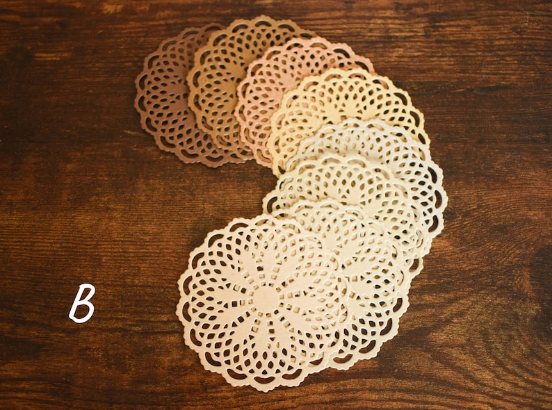 Die Cut Special Paper Doilies, Multi-colored Paper Lace Pad Embellishment For Junk Journal Scrapbook Collage Making Card DIY Craft Projects B 8 Pieces