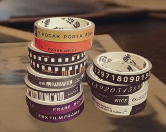 2 Rolls Slim Retro Washi Tape Set, Vintage Style Film Tape, Deco Masking Tape For Scrapbooking, Journaling, Collage, Planner, 7mmx 2m