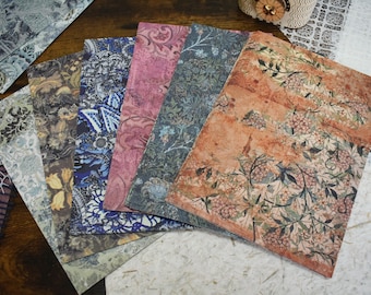 Large Size Vintage Scrapbook Paper Pack, Vintage Distressed Patterned Decorative Paper For Ephemera Junk Journal Collage Decoupage Package