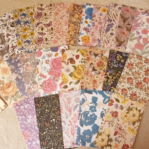 Pak retro bloemen scrapbooking, junk journalpapier, bloemendecopapier, memopapier, decobenodigdheden voor ephemera, collagepapier