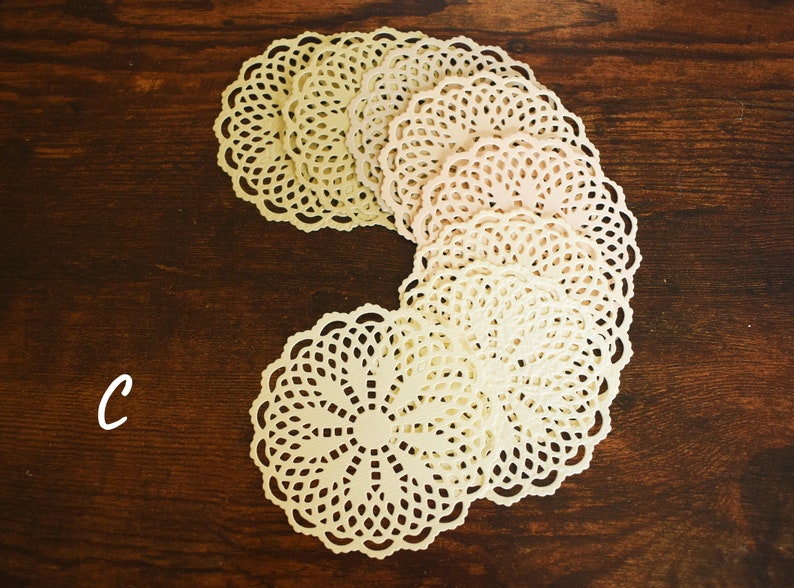 Die Cut Special Paper Doilies, Multi-colored Paper Lace Pad Embellishment For Junk Journal Scrapbook Collage Making Card DIY Craft Projects C 8 Pieces