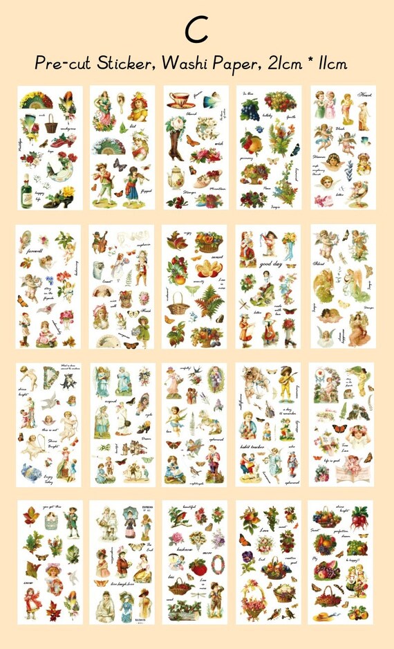 20 Fogli Di Adesivi Per Album Da Ritagli, Ideali Per Journaling E Album Fotografici Tipo 2~p194570935