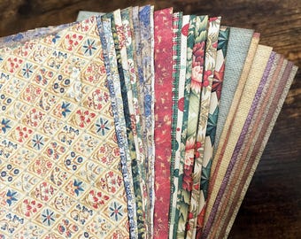 10 Sheets Aged Dyed Paper, Vintage-style Dyed Deco Paper For Scrapbooking, Ephemera Supplies, Paper Crafts, Junk Journal Paper, Retro Paper