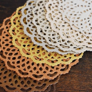 Die Cut Special Paper Doilies, Multi-colored Paper Lace Pad Embellishment For Junk Journal Scrapbook Collage Making Card DIY Craft Projects image 4