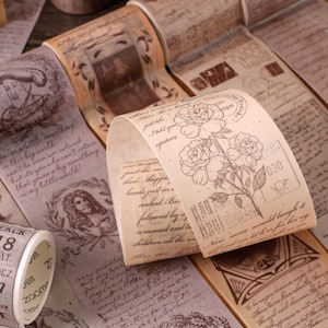Taśmy washi retro do dziennika śmieciowego scrapbookingu kolażu papierowych drobiazgów rzemiosła, roślin aniołów sławnych ludzi biletów murali poematów taśmy dekoracyjne