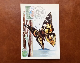 NO 1865A FDC Vintage French Maximum Postcard- Butterfly, Issued On October 16, 1976 For Collection, Collage, Page Decoration, DIY Crafts