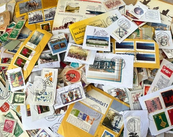 Znaczek pocztowy używany na całym świecie, na papierze, znaczki vintage, znaczki vintage, - brak duplikatów - dziennik śmieciowy, efemerydy, artykuły rzemieślnicze, kolaż