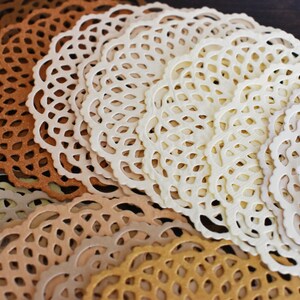 Die Cut Special Paper Doilies, Multi-colored Paper Lace Pad Embellishment For Junk Journal Scrapbook Collage Making Card DIY Craft Projects image 2