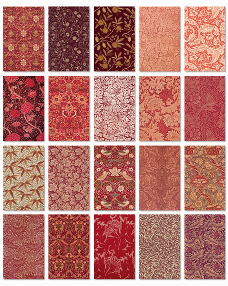100 Sheets William Morris Design Deco Paper Pack Reproduction Etsy